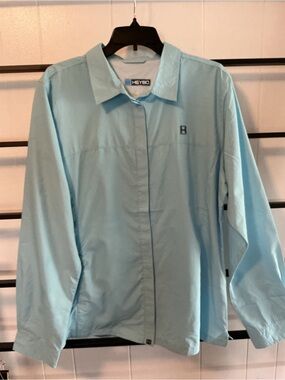 Women’s XL Heybo Long Sleeve Shirt, NWOT, Zip Up Front Mesh Pocket, G20